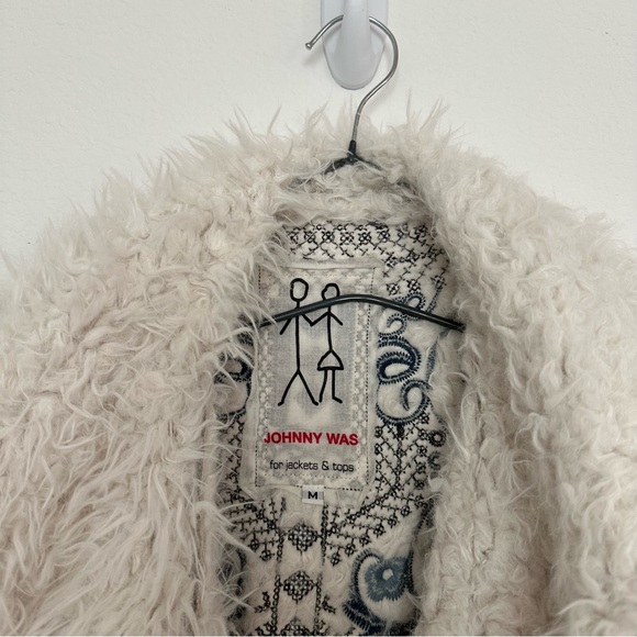 Johnny Was boho suede shearling jacket - Picture 6 of 6